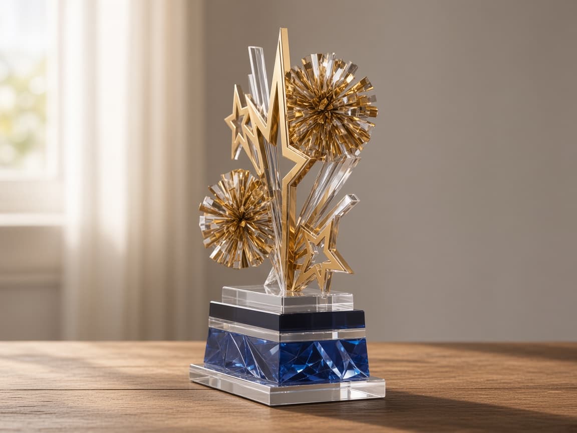 Cheer Championship Trophy design concept, side view
